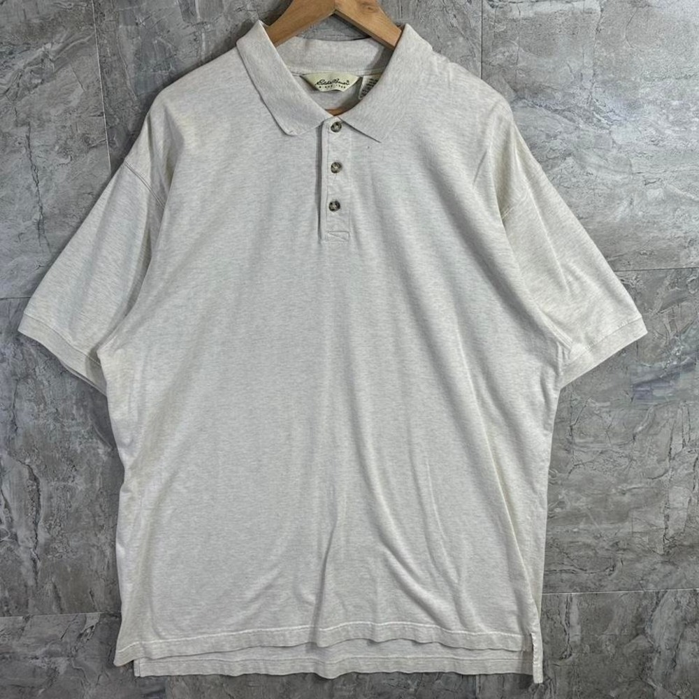 Eddie Bauer cream polo shirt Mens Size XL #preppy #golfwear